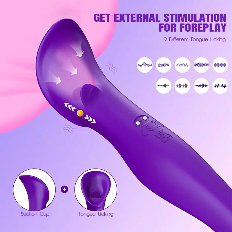 Tongue Licking Vibrator with Suction Base