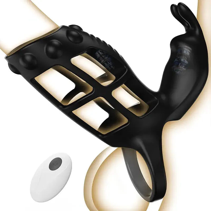 Remote-Control Vibrating Cock Cage Ring