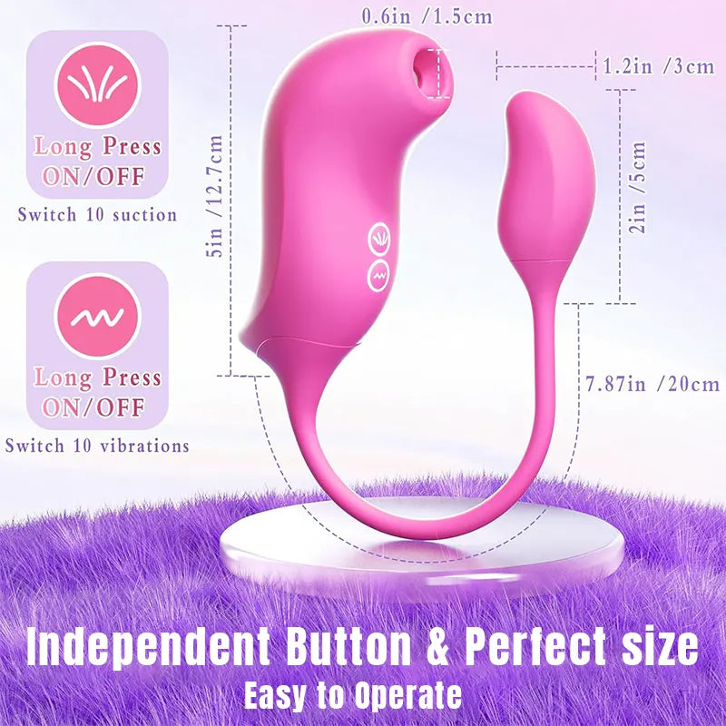 Pink Suction Vibrator with Egg