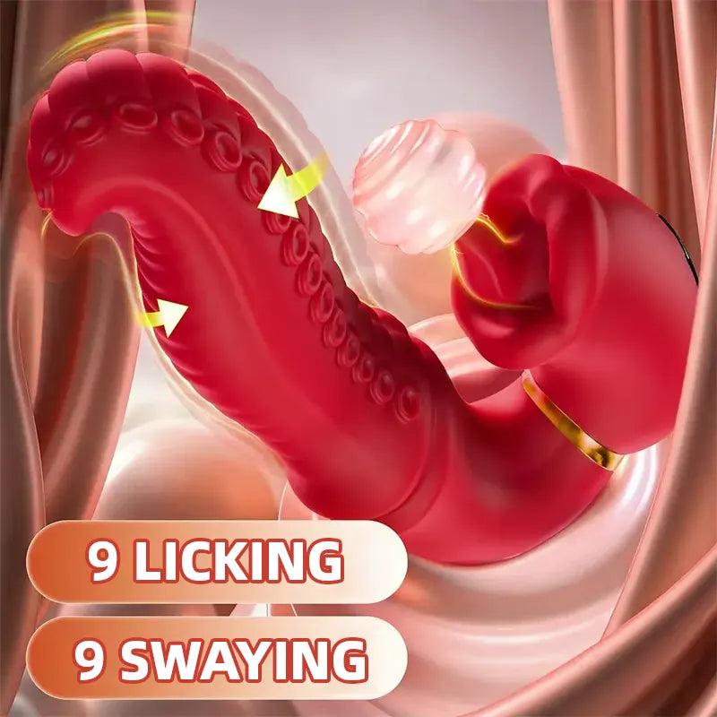 Rose Dual Vibrator with Tongue Tip