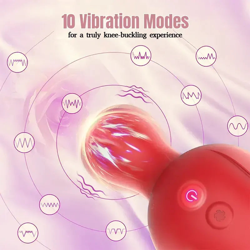 Rose Vibrating G-Spot Tongue Licker Masturbator