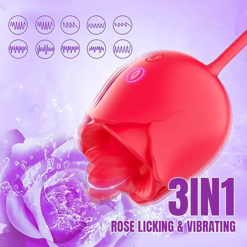 Rose Dual Head Tongue G-Spot Vibrator