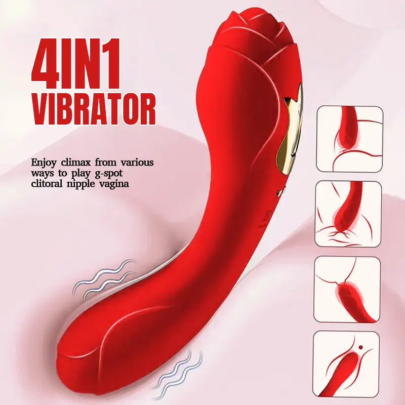 4-in-1 Rose G-Spot Pleasure Vibrator