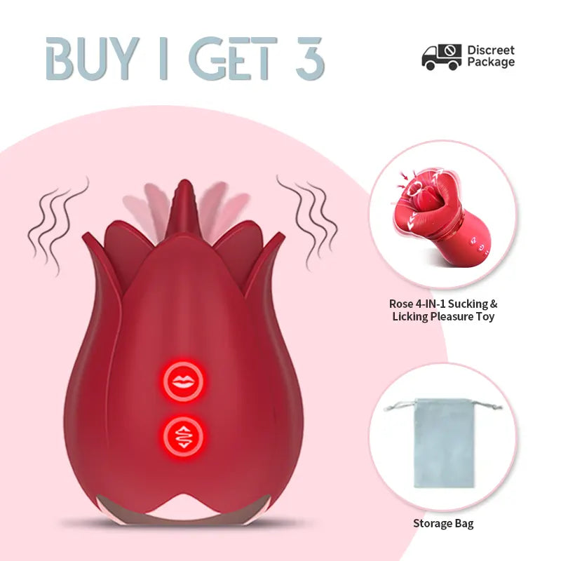 Rose Licking Vibrator with 7 Modes