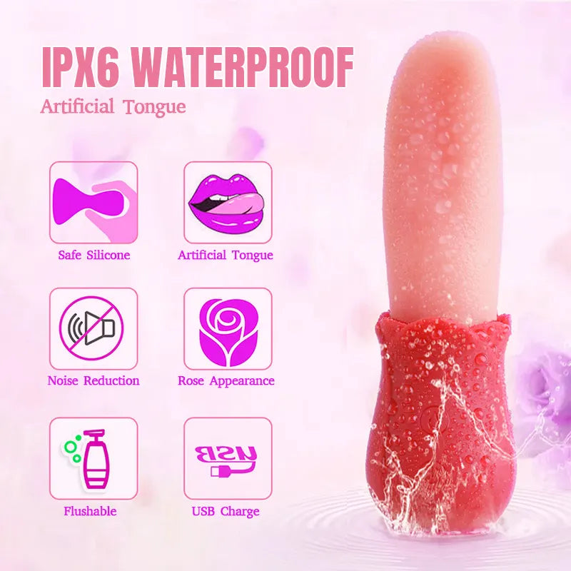 Multi-Frequency Tongue Rose G-Spot Vibrator