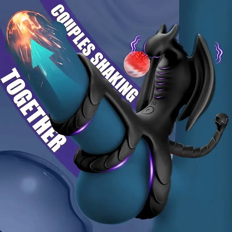 Dragon Cock Ring with Remote Vibration