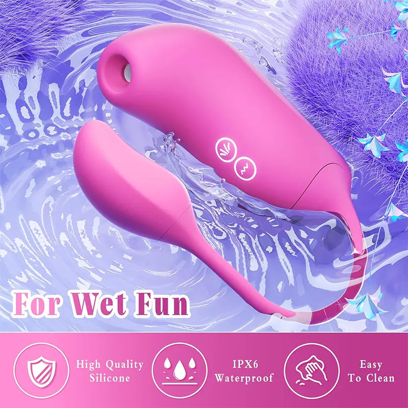 Pink Suction Vibrator with Egg
