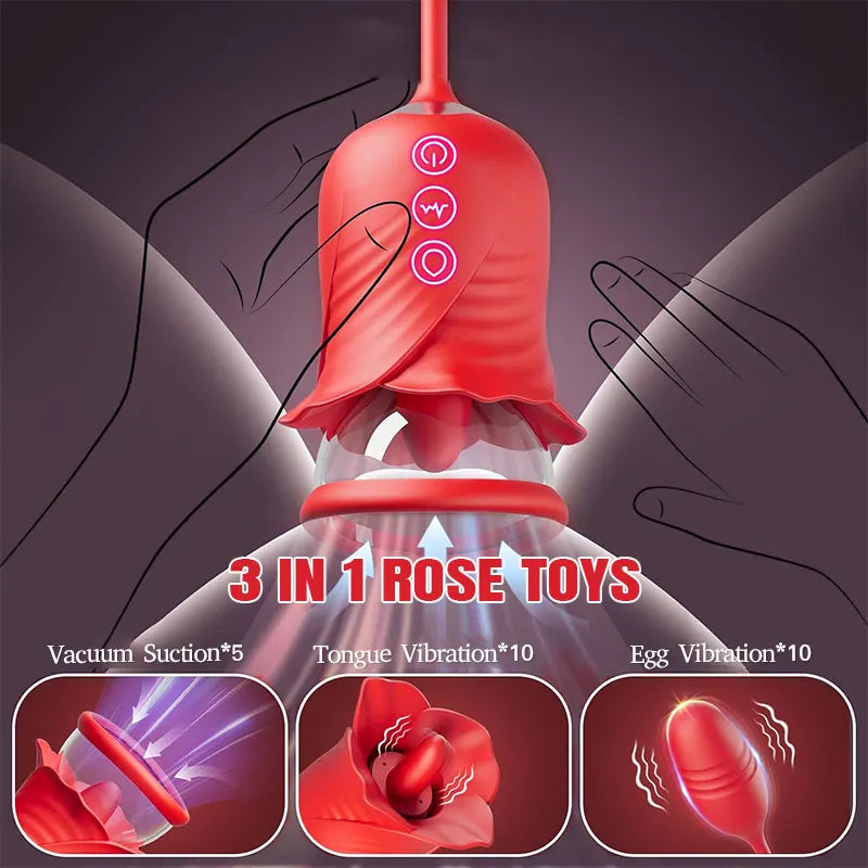 3-in-1 Clit Pump Vibrator with Remote & Tongue Teaser