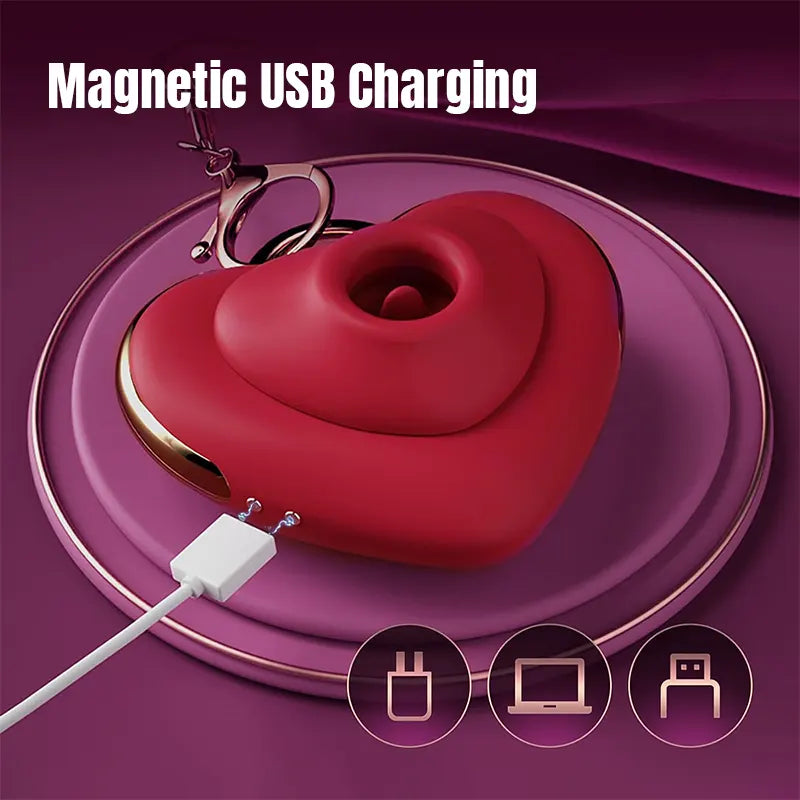 Heart Shaped Suction Tongue Vibrator
