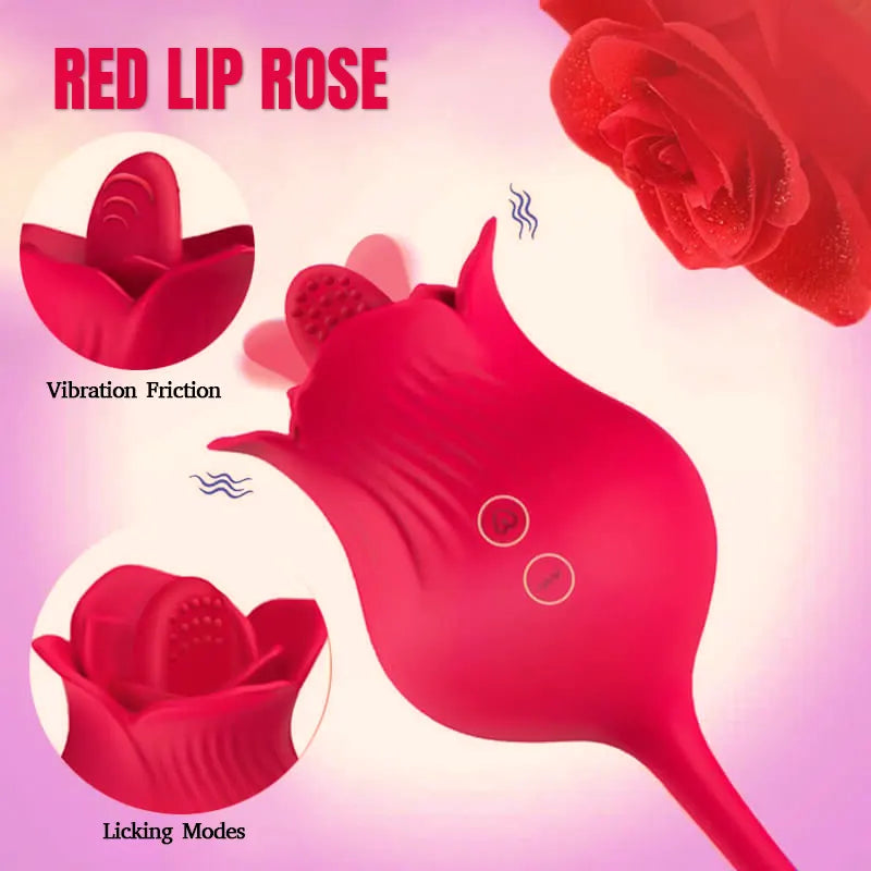 Rose Double G-Spot Tongue Stimulation Vibrator