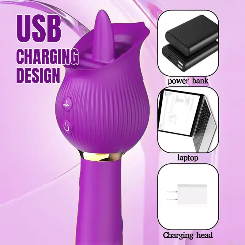 Rose G-Spot Inverter Tongue Vibrator
