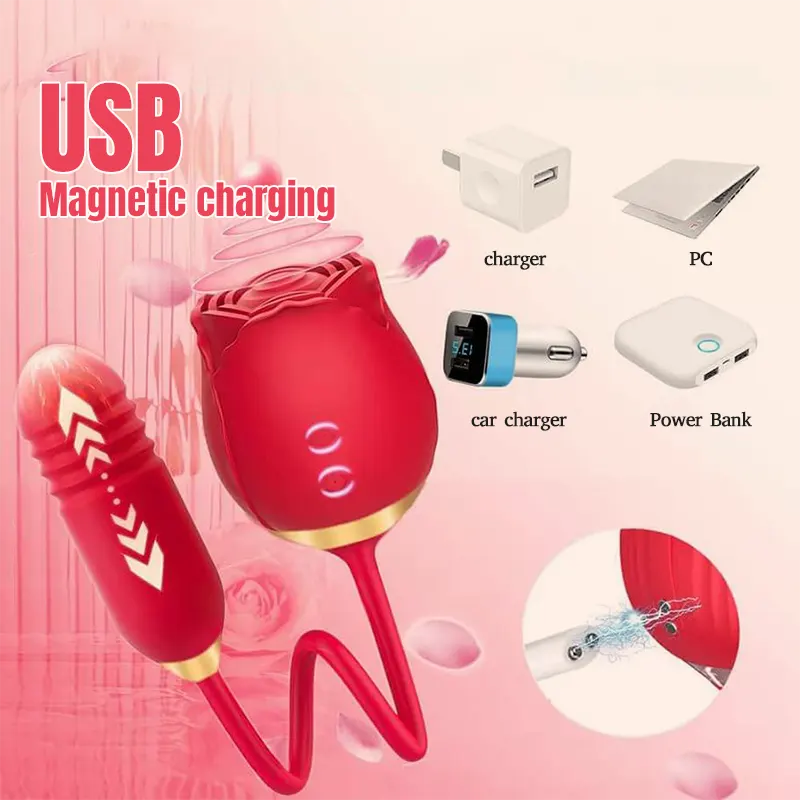 Rose 3-in-1 Vibrator & Stimulator