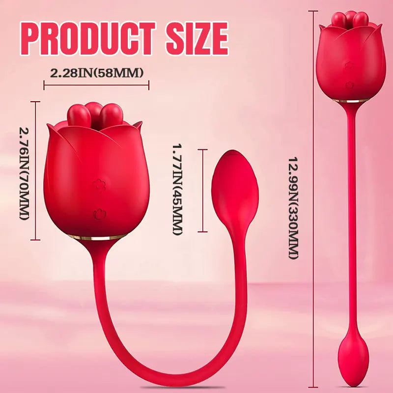 Dual Rose Vibrator with Egg Massager