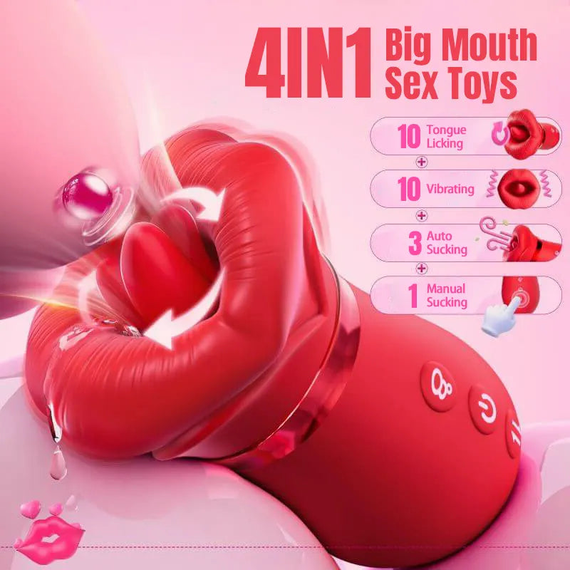 Rose 4-IN-1 Sucking & Licking Pleasure Toy