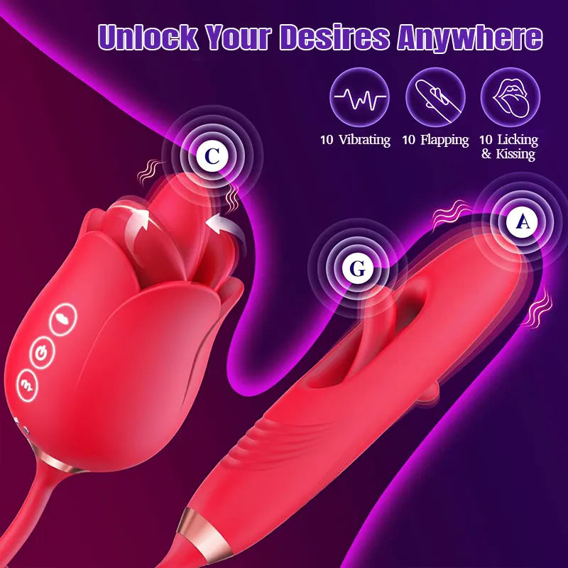 4-in-1 Rose Clitoral & G-Spot Vibrator
