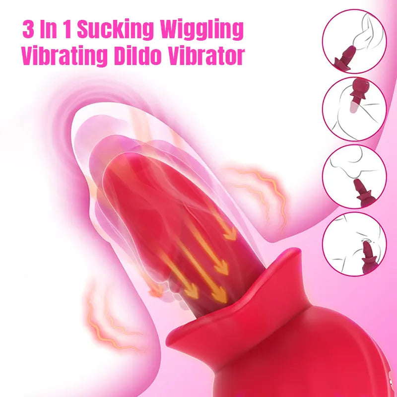 Rose Anal Vagina Pump Dildo