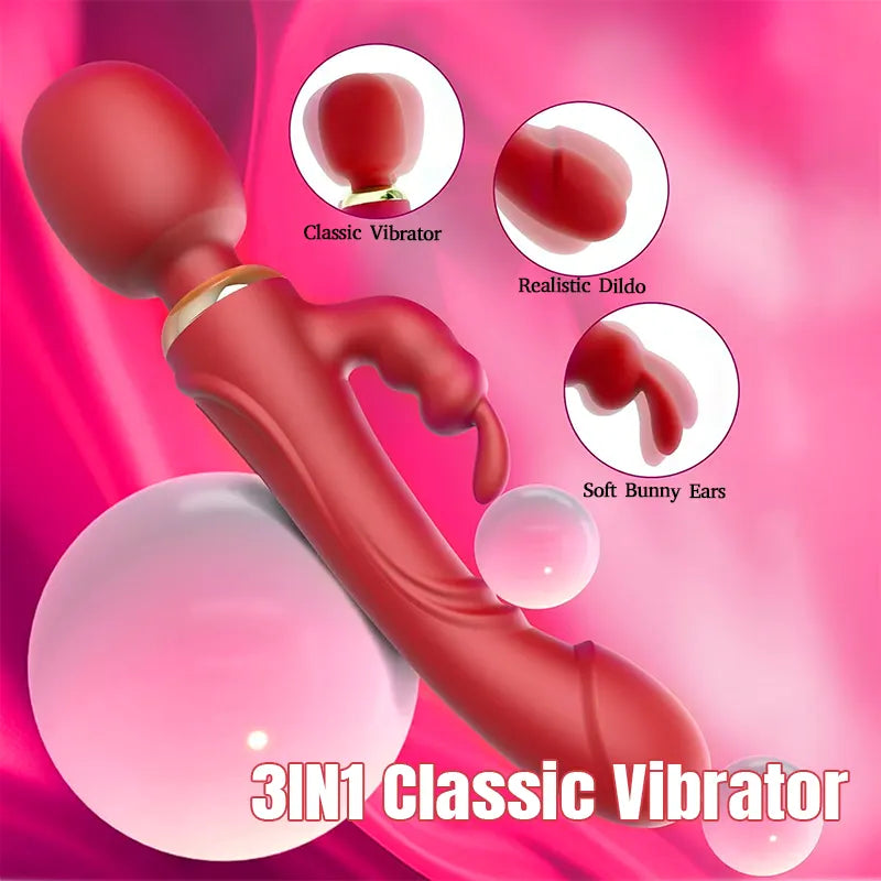 3-in-1 Rabbit Dual Head G-Spot Vibrator