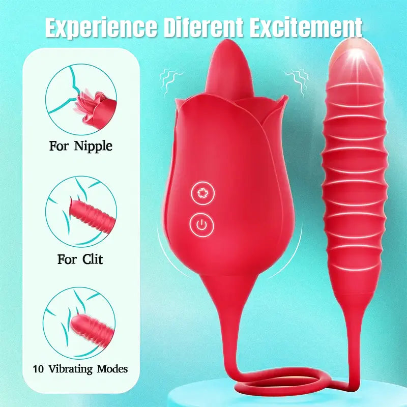 Double Headed Rose Tongue Vibrator