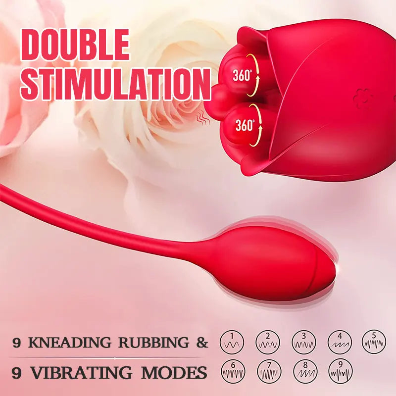 Dual Rose Vibrator with Egg Massager