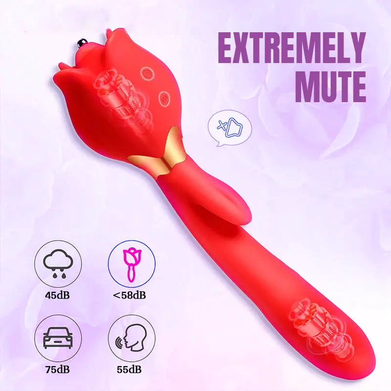 3-in-1 Rose Clitoral G-Spot Stimulator