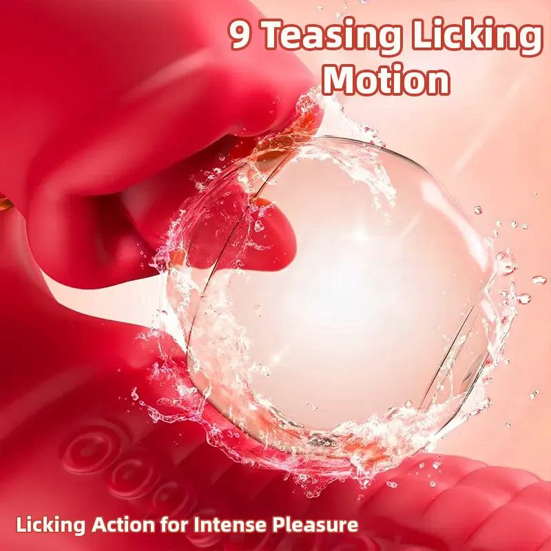 Rose Dual Vibrator with Tongue Tip