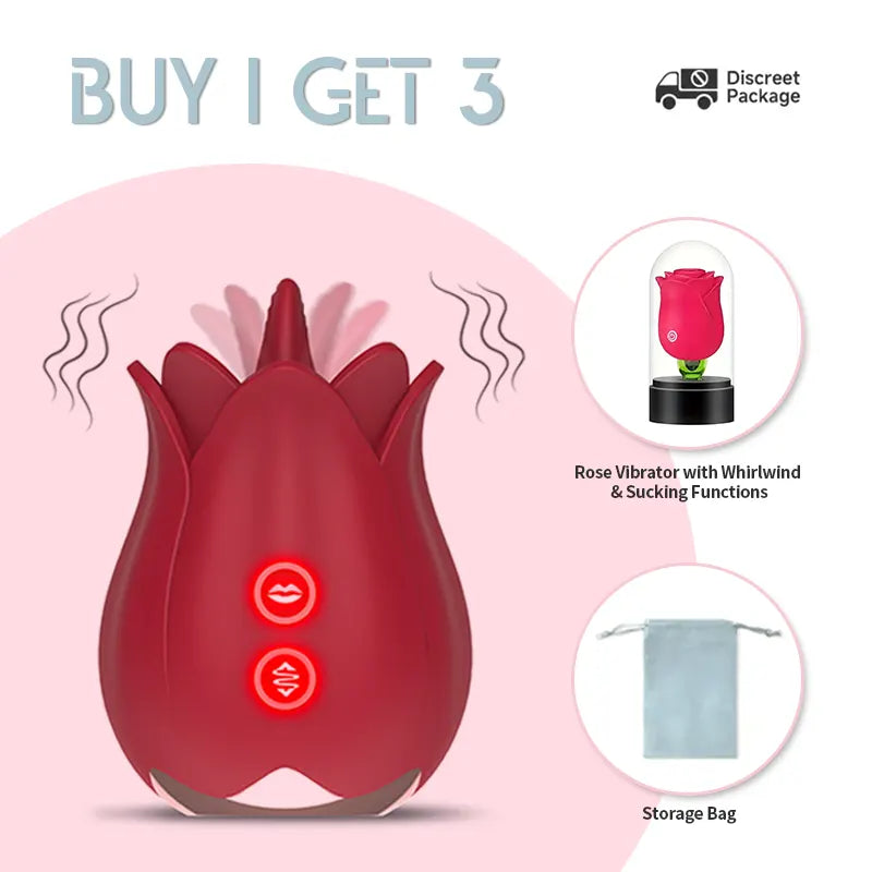 Rose Licking Vibrator with 7 Modes