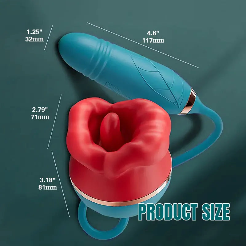 2-in-1 Big Mouth Rose Tongue Vibrator