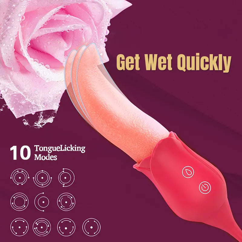 2-in-1 Tongue and Rose Vibrator
