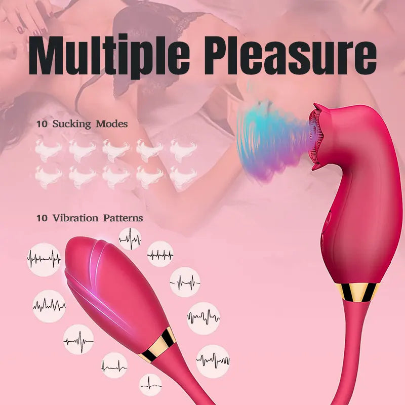 Red Rose Vibrating Suction Toy