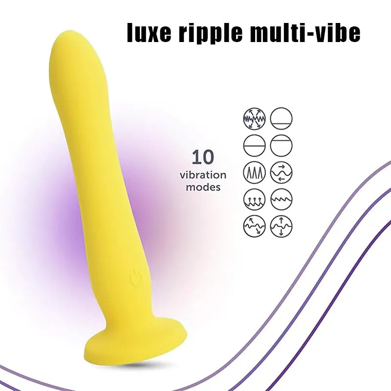 Realistic Yellow Suction Dildo Vibrator