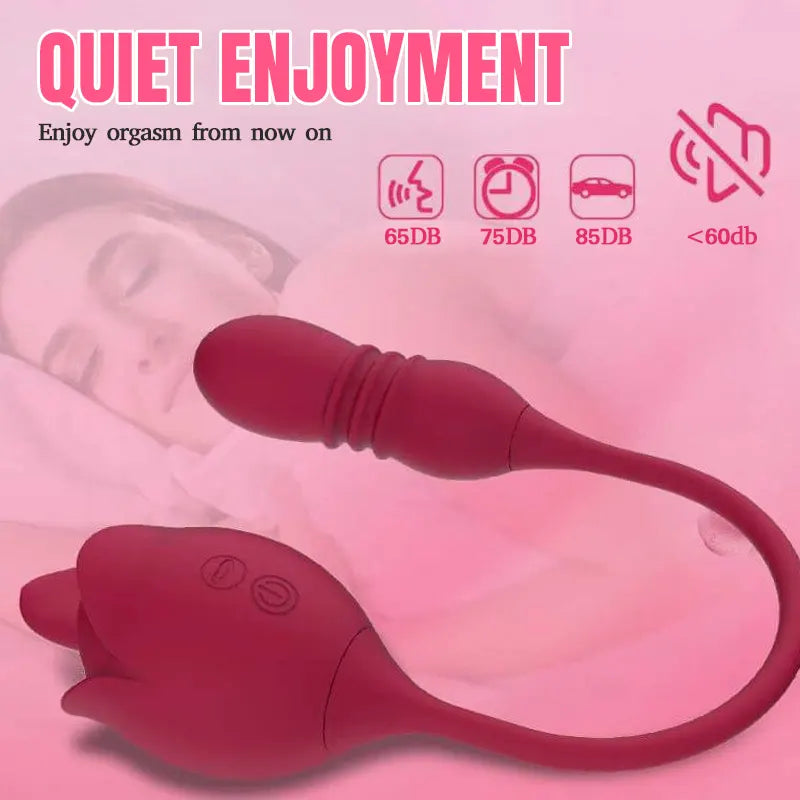Rose Vibrator with Telescopic Modes