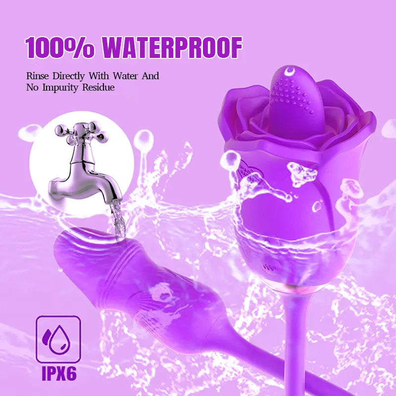 3-in-1 Rose Tongue G-Spot Vibrator