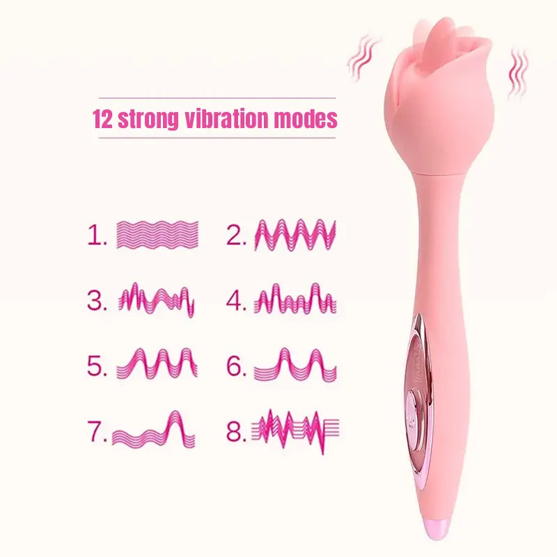 Floral Tongue Wand Vibrator