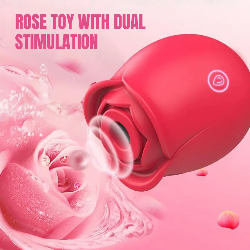 Red Rose Stimulator with Sucking & Vibration