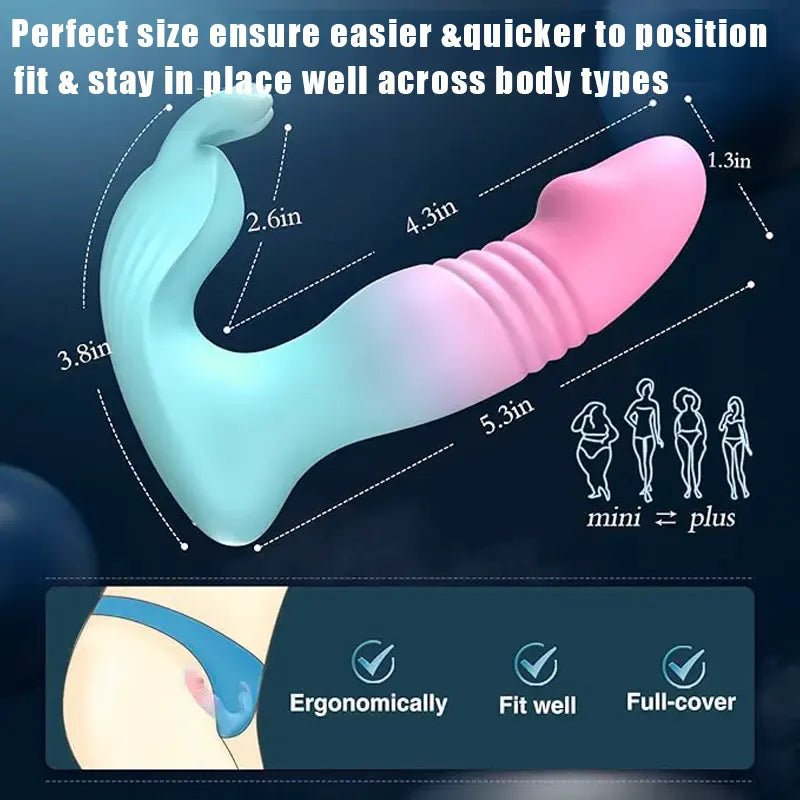 Rabbit Vibrator with Thrusting Dildo