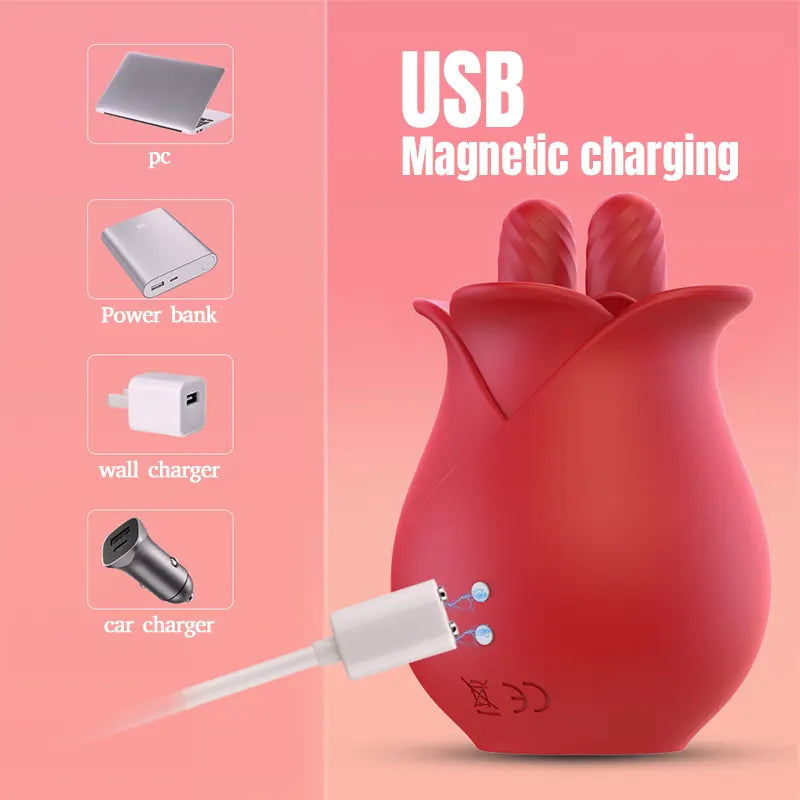 BlissBloom Dual-Tongue Vibrating Rose