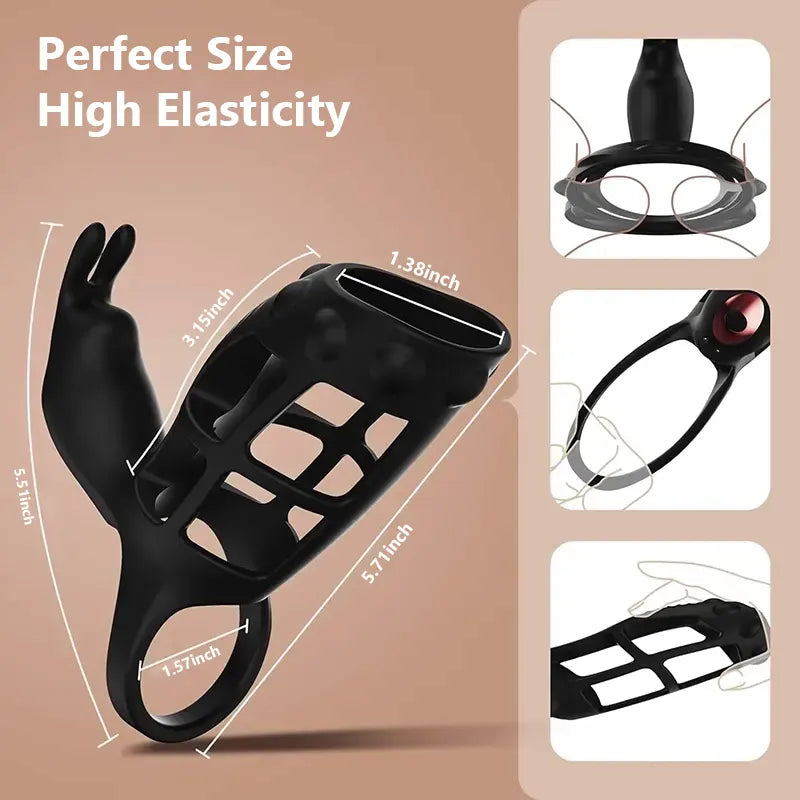 Remote-Control Vibrating Cock Cage Ring