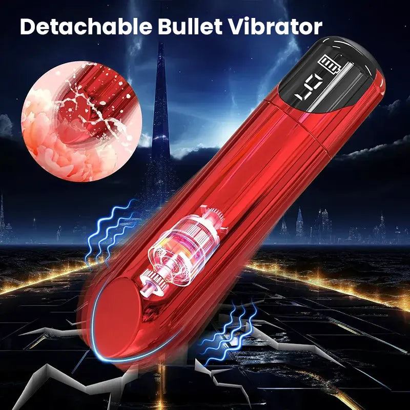 Vibrating Penis Stroker with LED Display