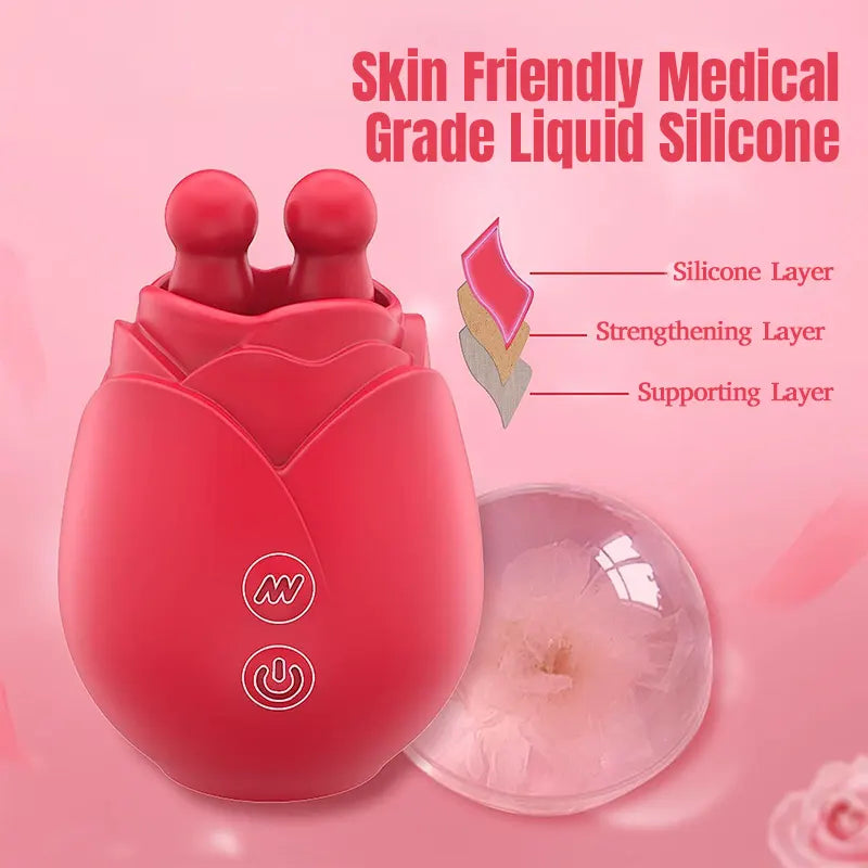 Dual-Tongue Rose Vibrator