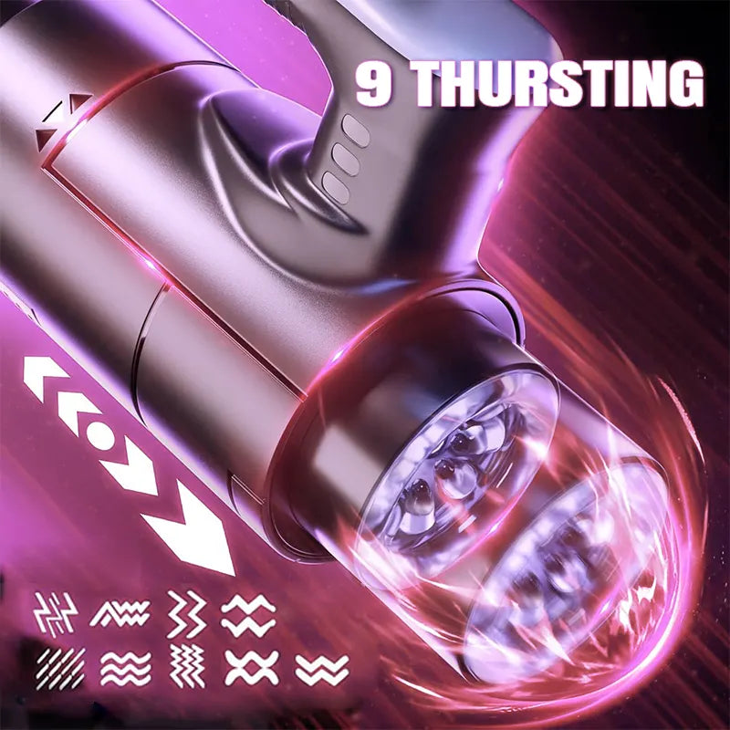 3D Rotating Telescopic Male Masturbator