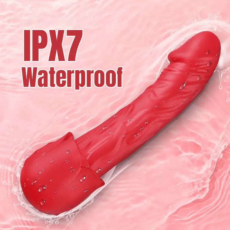 Rose Shaped Dildo - Waterproof & Heating