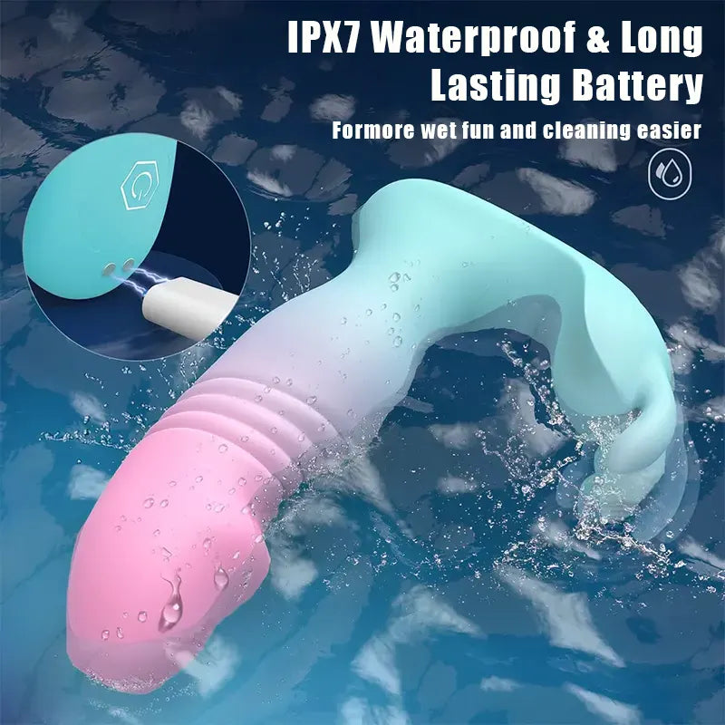 Rabbit Vibrator with Thrusting Dildo