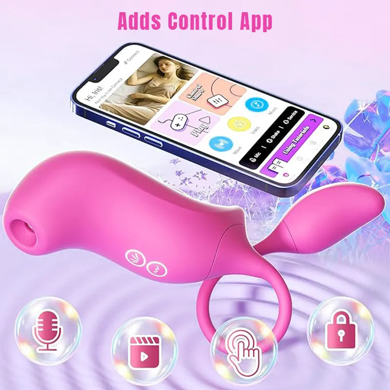 Pink Suction Vibrator with Egg