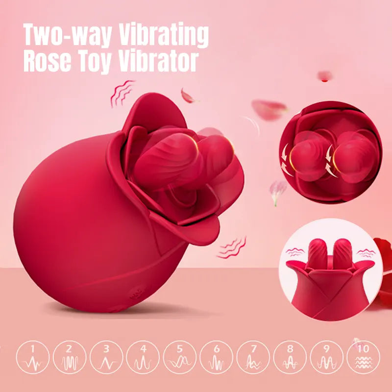 BlissBloom Dual-Tongue Vibrating Rose