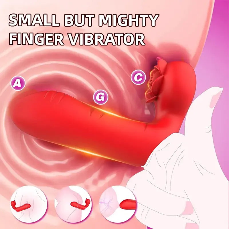 Rose-Tip Finger Vibrator for Women