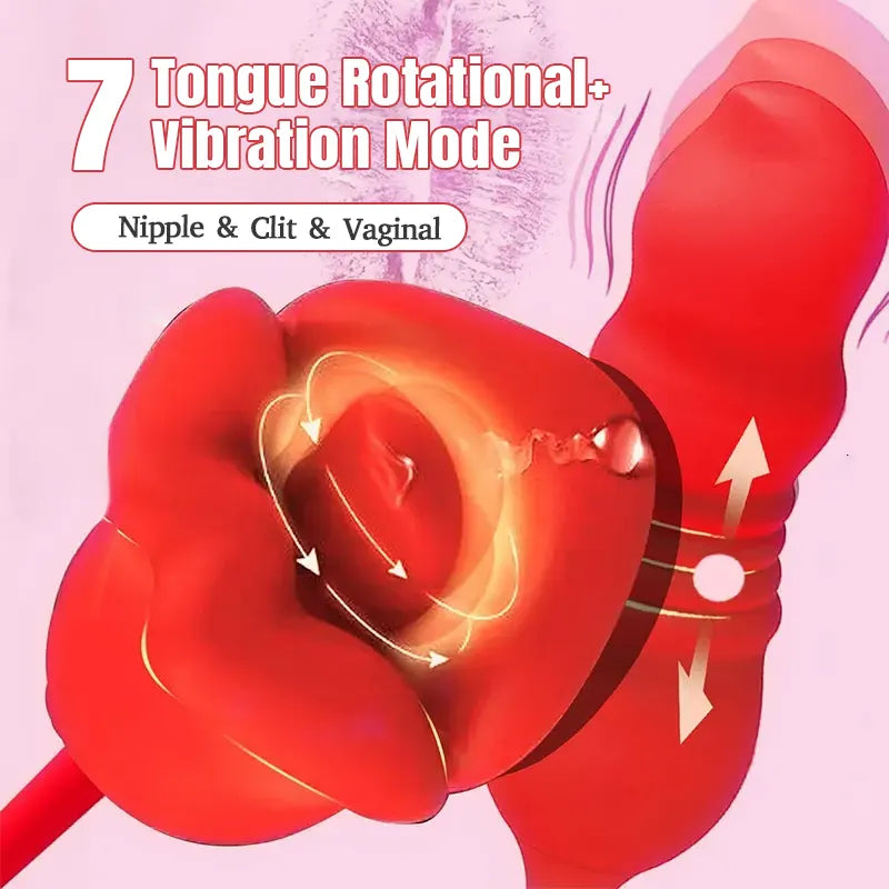 Rose Female Tongue Stretch Vibrator