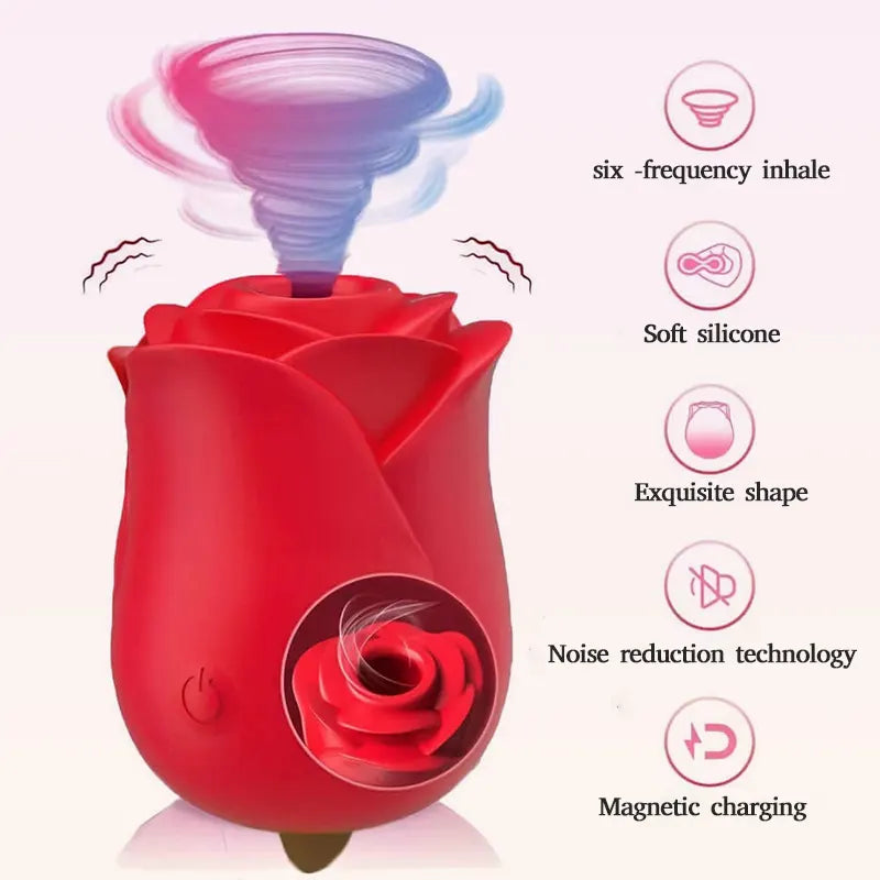 Rose Vibrator with Whirlwind & Sucking Functions