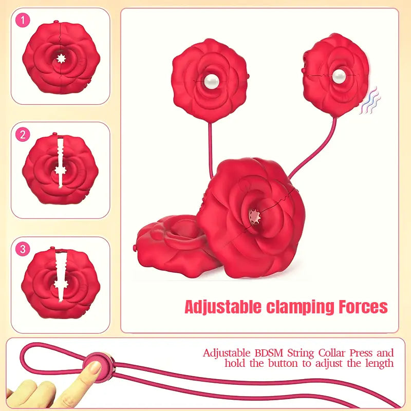 Rose Silicone Portable Nipple Vibrator