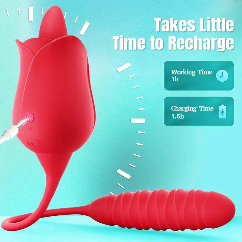 Double Headed Rose Tongue Vibrator