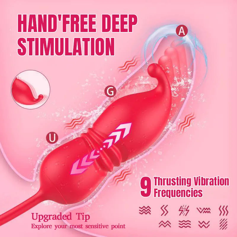 Rose Vibrator with Thrusting & Licking Modes
